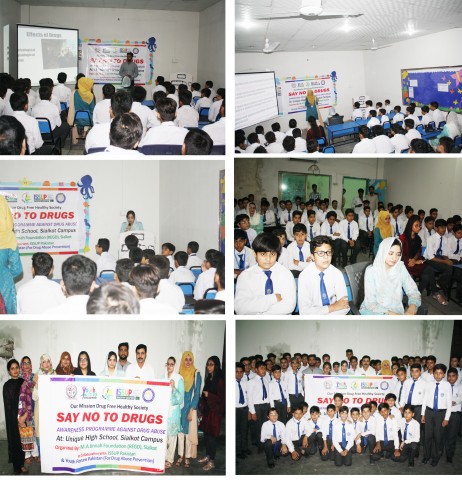 Seminar Peningkatan Kesadaran Melawan Penyalahgunaan Narkoba di Unique High School, Sialkot