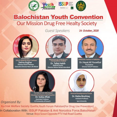 CONVENTION DE LA JEUNESSE DU BALOUTCHISTAN PAR LA KUCHLAK WELFARE SOCIETY, LE FORUM DES JEUNES PAKISTAN, LA SECTION PAKISTANAISE DE L’ISSUP ET LA FORCE ANTI-STUPÉFIANTS DU BALOUTCHISTAN Le 14 OCTOBRE 2020 À QUETTA-BALOUTCHISTAN.