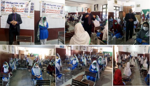 Sesión de Prevención del Uso de Drogas entre estudiantes de Government Girls High School Taj Pura Scheme, Lahore Organizado por ISSUP Pakistán y Pak Youth Council Lahore in Colleberation con Youth Forum Pakistán y Anti-Narcóticos Fuerza Punjab-